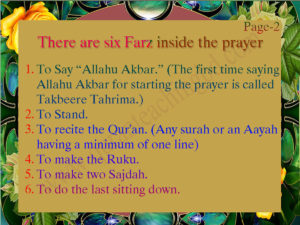 SIX FARZ FOR SALAH
