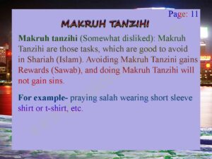 DEFINITION OF MAKRUH TANZIHI